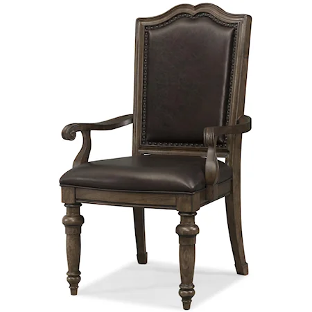 Dining Arm Chair with Upholstered Seat and Back